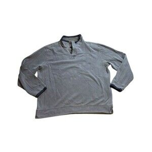 Carbon 2 Cobalt 1/4 Button Henley Mens Size XL Mockneck Pullover Sweater Shirt